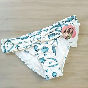 Agua Bendita Blue Shell Bikini Bottom Size Large 12/14 NWT